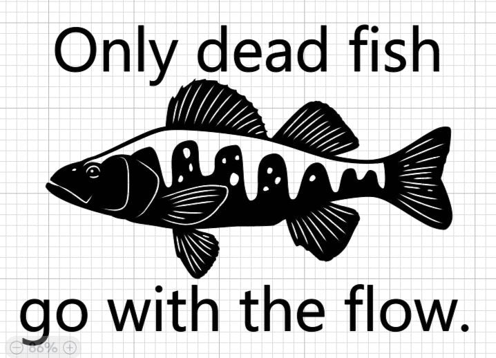 Dead Fish Go With the Flow Decal