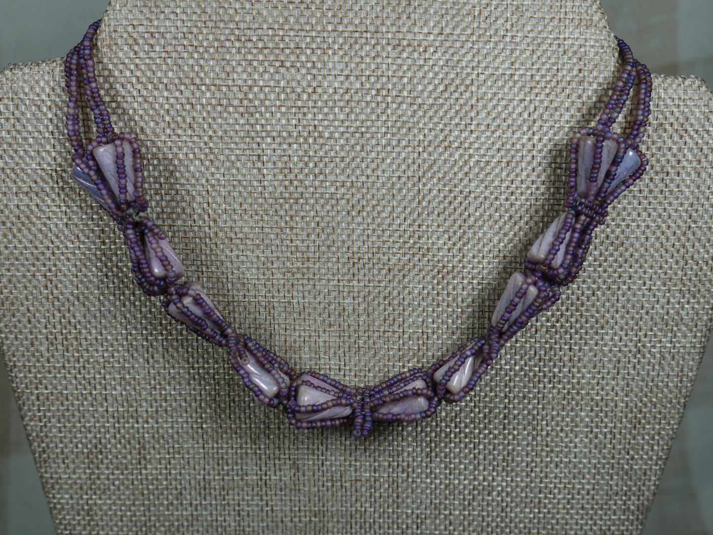 Beaded Purple Chunky Butterfly Choker