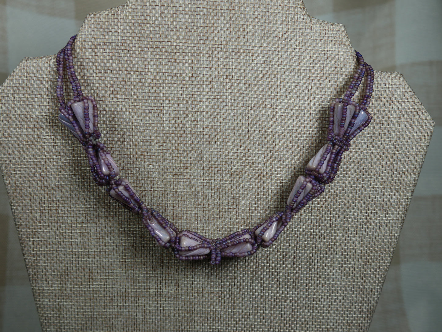 Beaded Purple Chunky Butterfly Choker