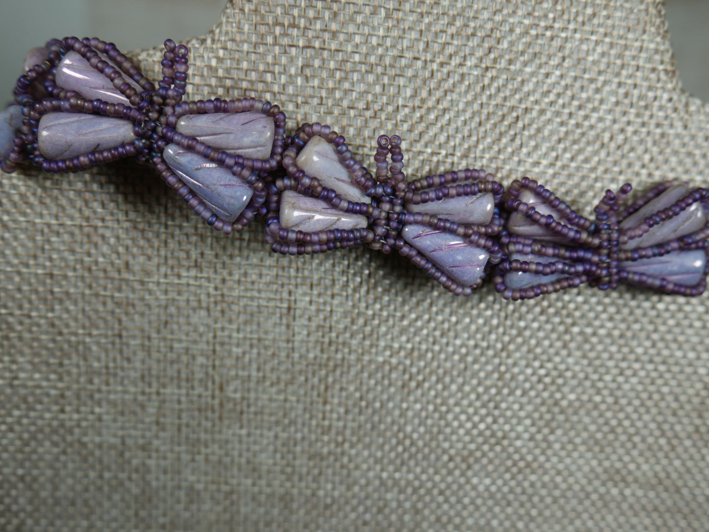 Beaded Purple Chunky Butterfly Choker