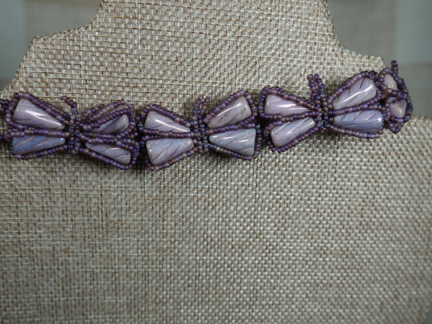 Beaded Purple Chunky Butterfly Choker