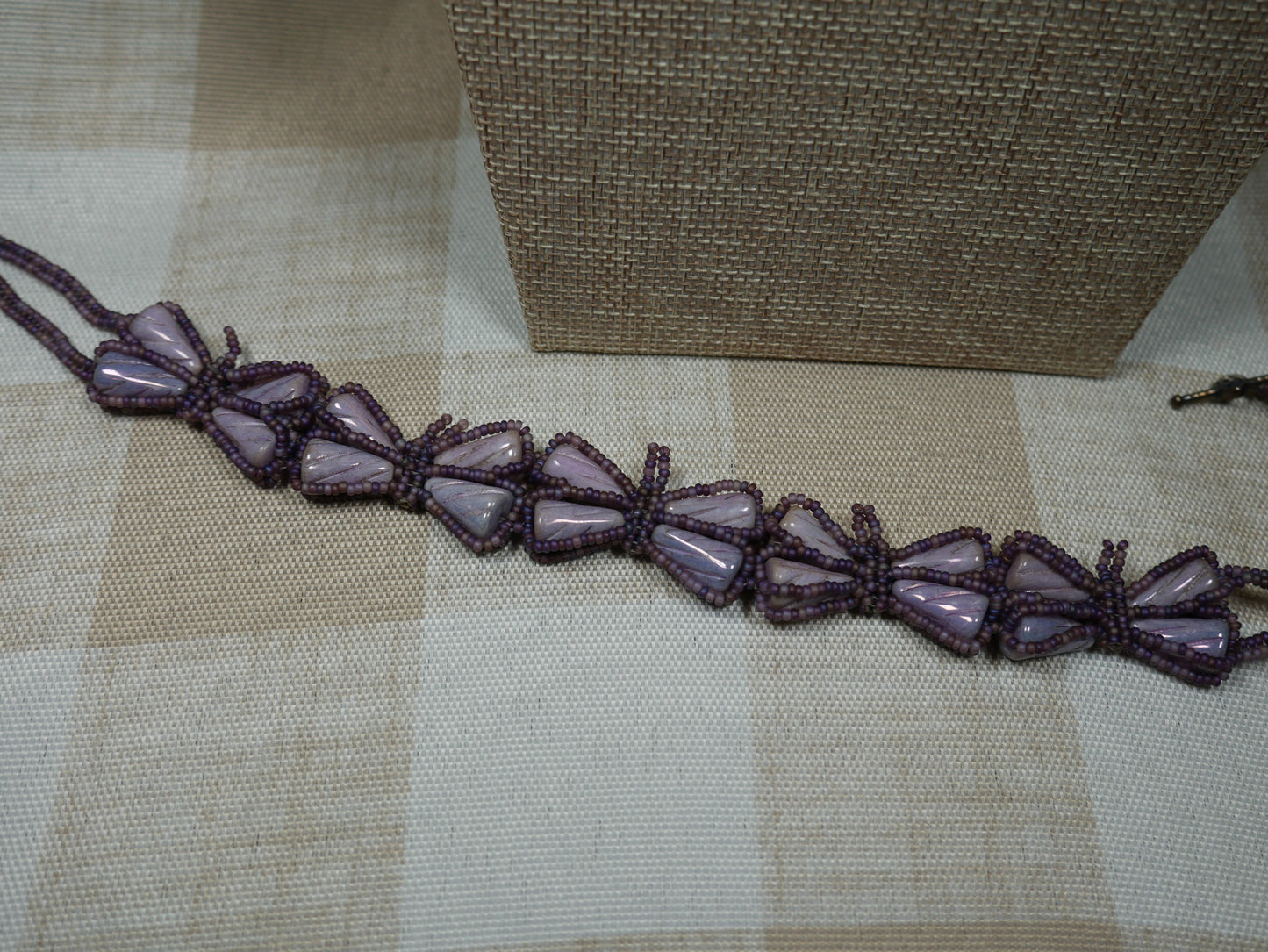 Beaded Purple Chunky Butterfly Choker