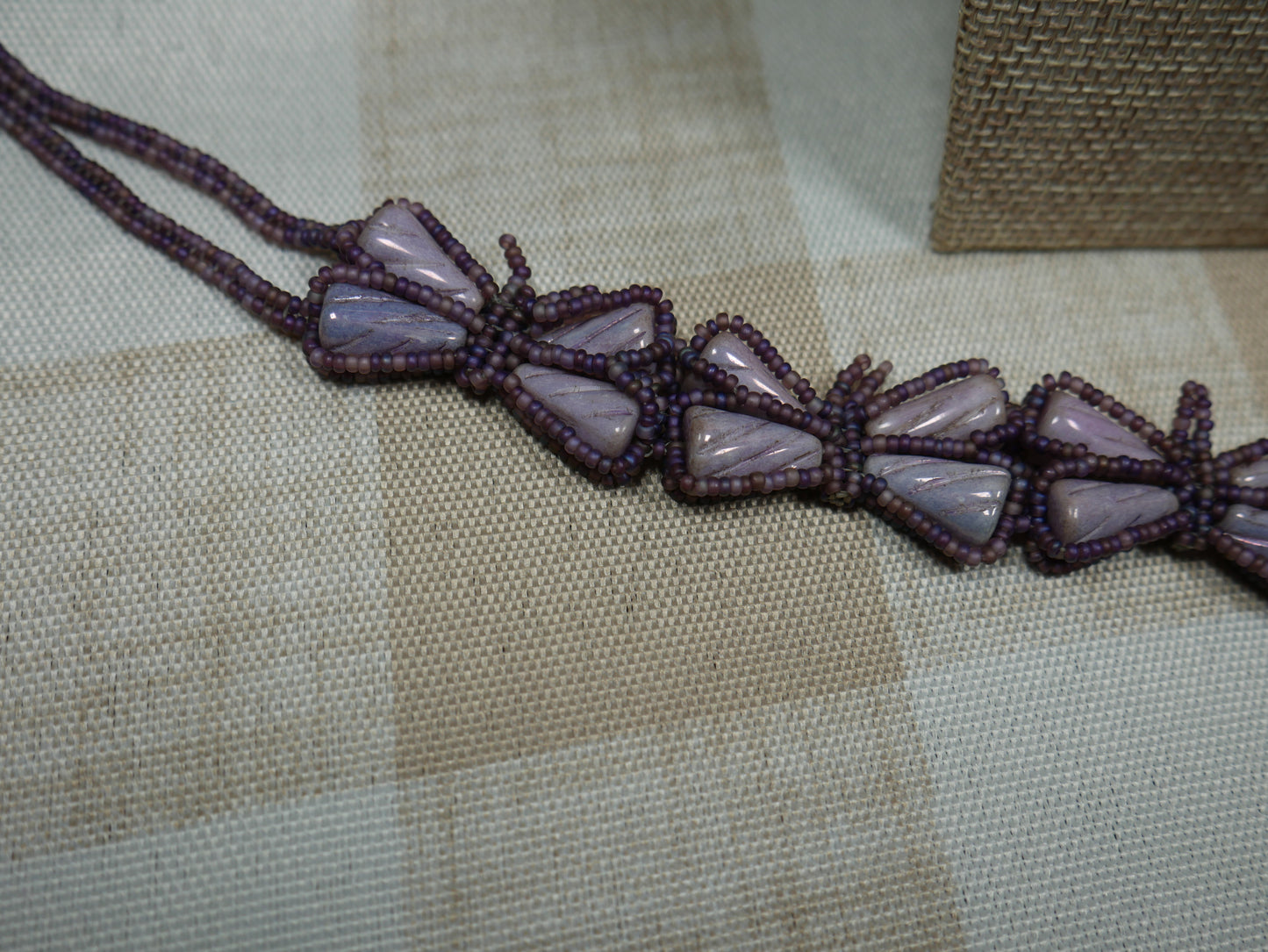 Beaded Purple Chunky Butterfly Choker