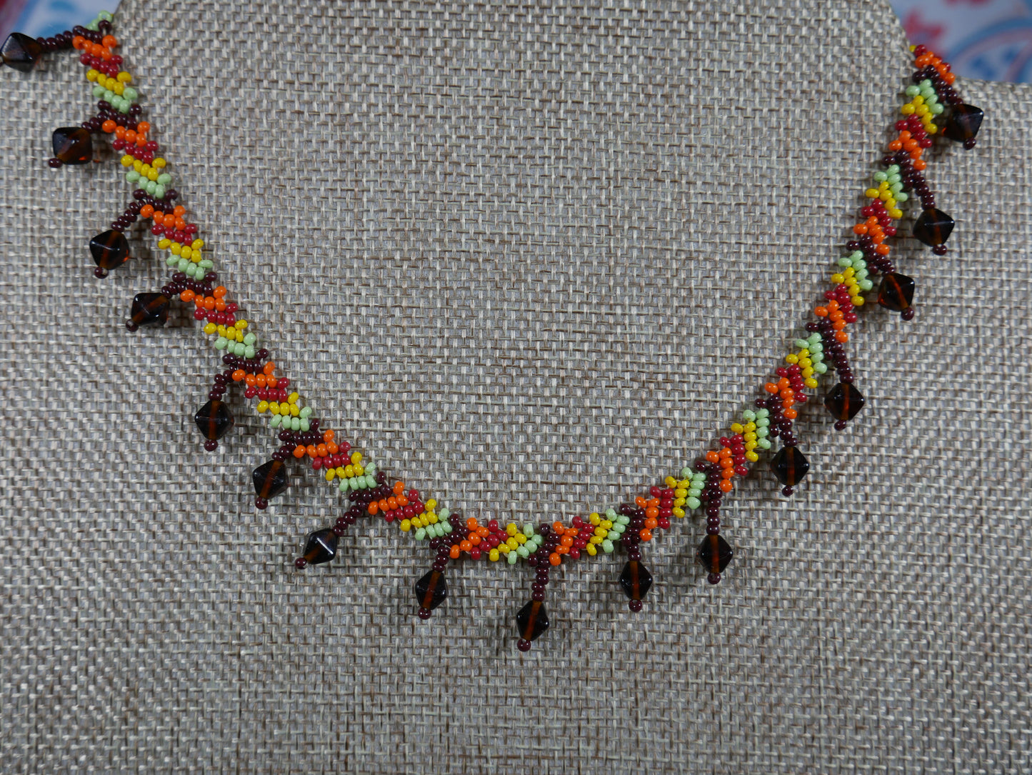 Fall Inspired Woven Beaded Choker