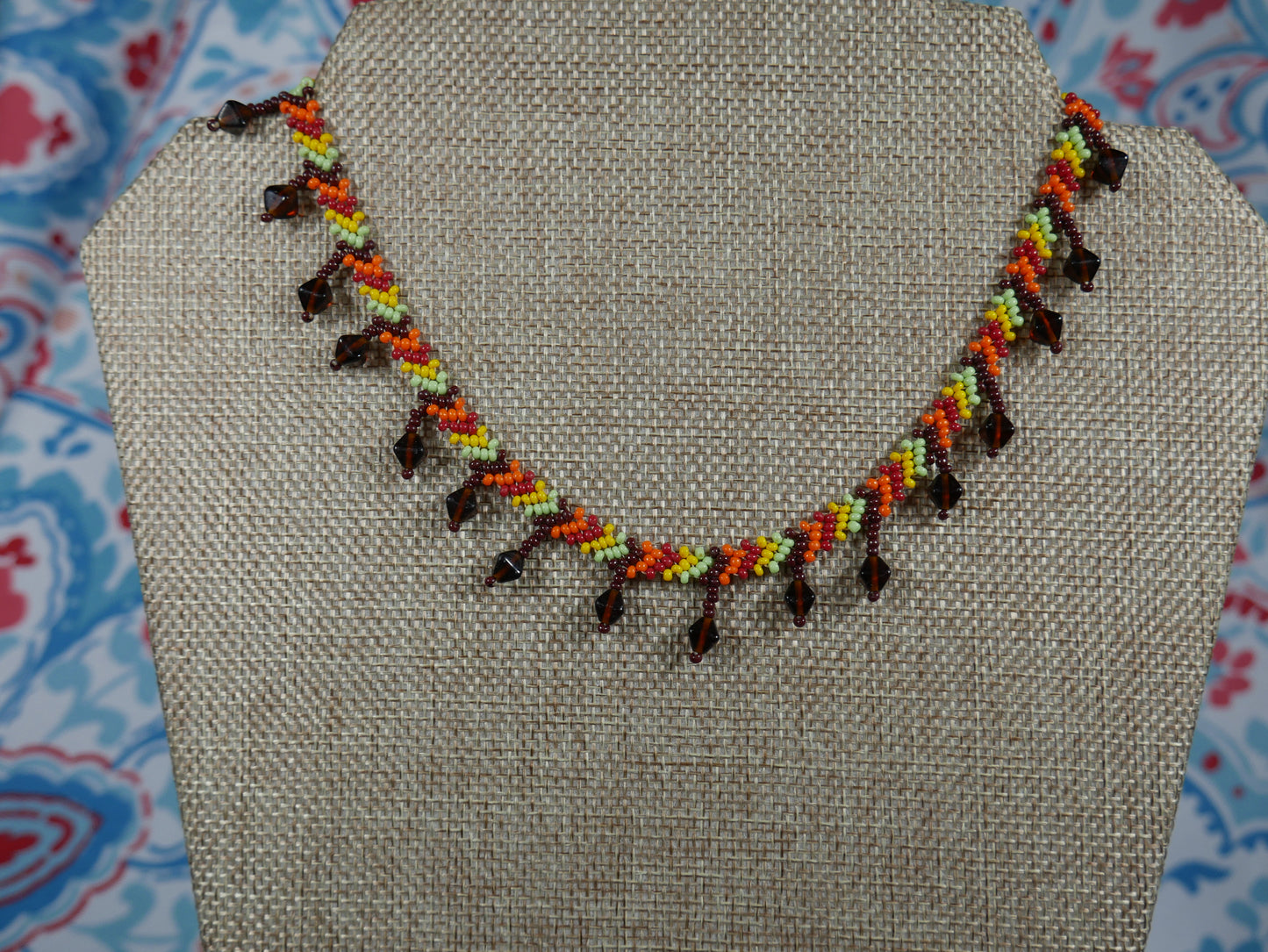 Fall Inspired Woven Beaded Choker