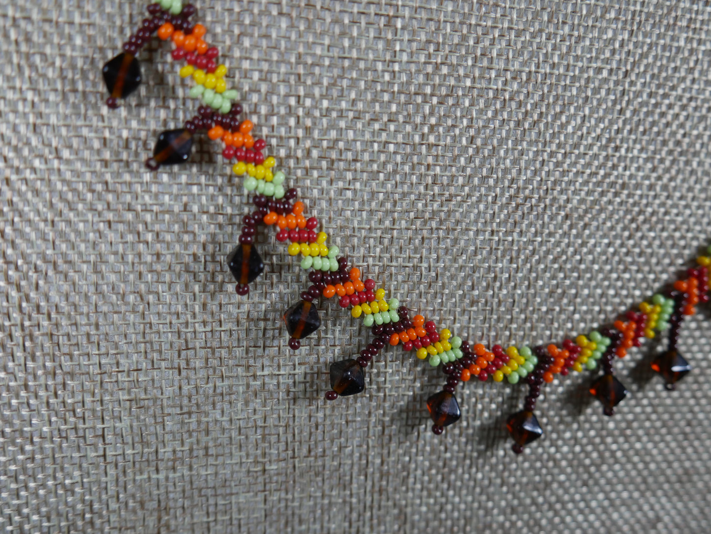 Fall Inspired Woven Beaded Choker