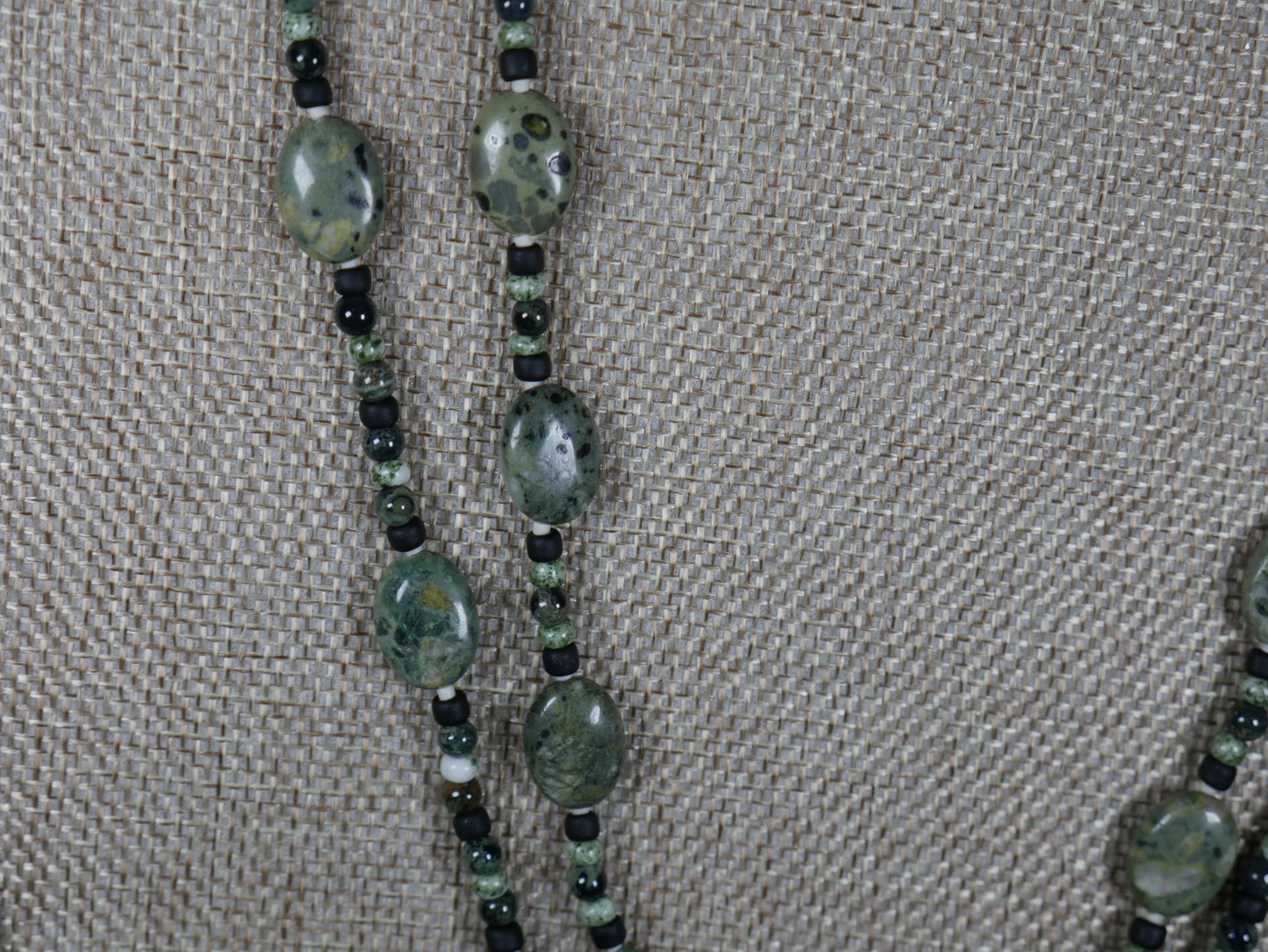 Beaded 2 Strand Rhyolite and Kambara Jasper Necklace with Rhyolite Pendant