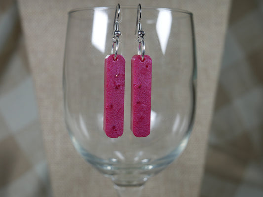 Resin Magenta Fuchsia Earrings