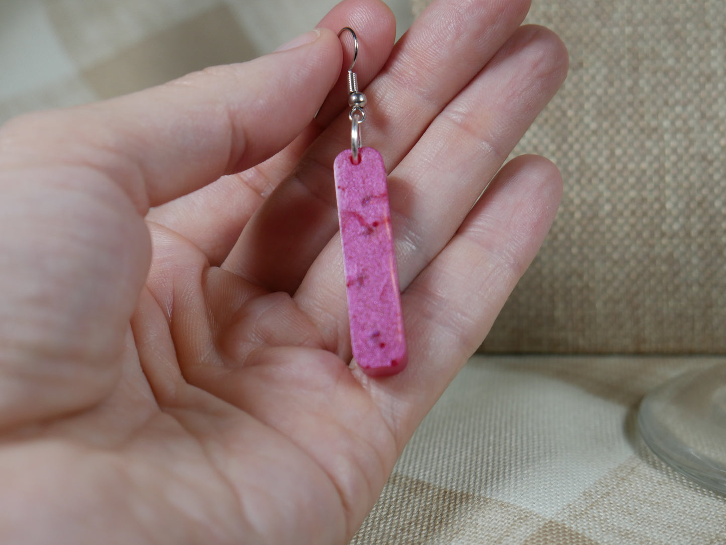 Resin Magenta Fuchsia Earrings