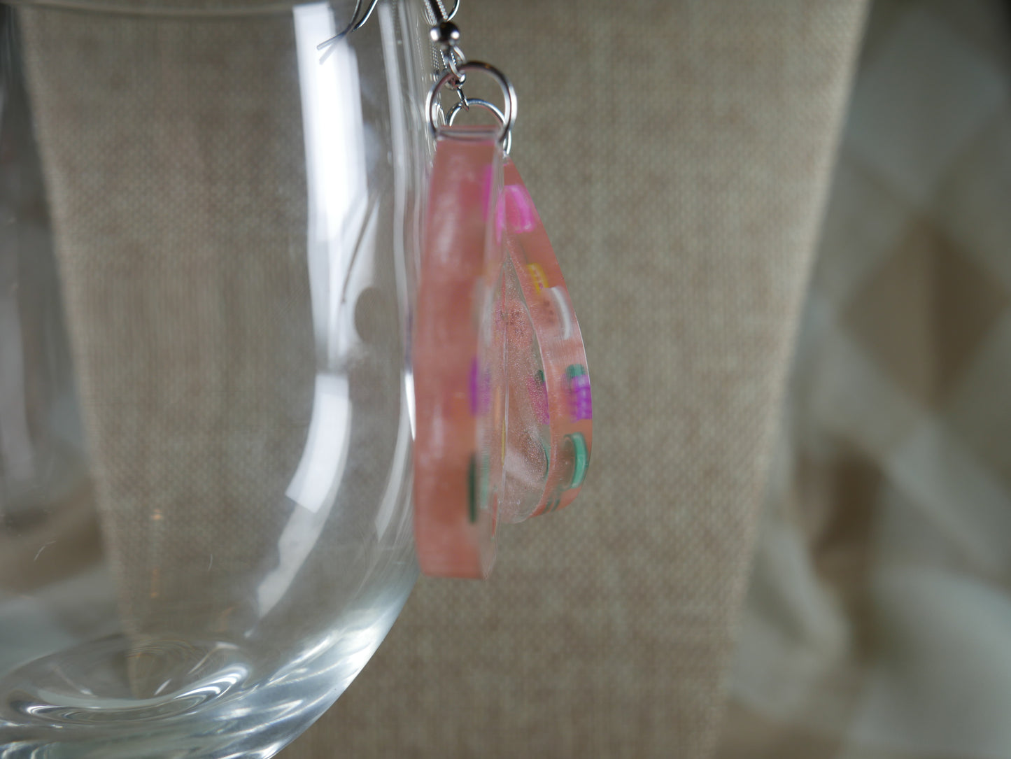 Resin Fruity Fruit Teardrop Shaped Earrings