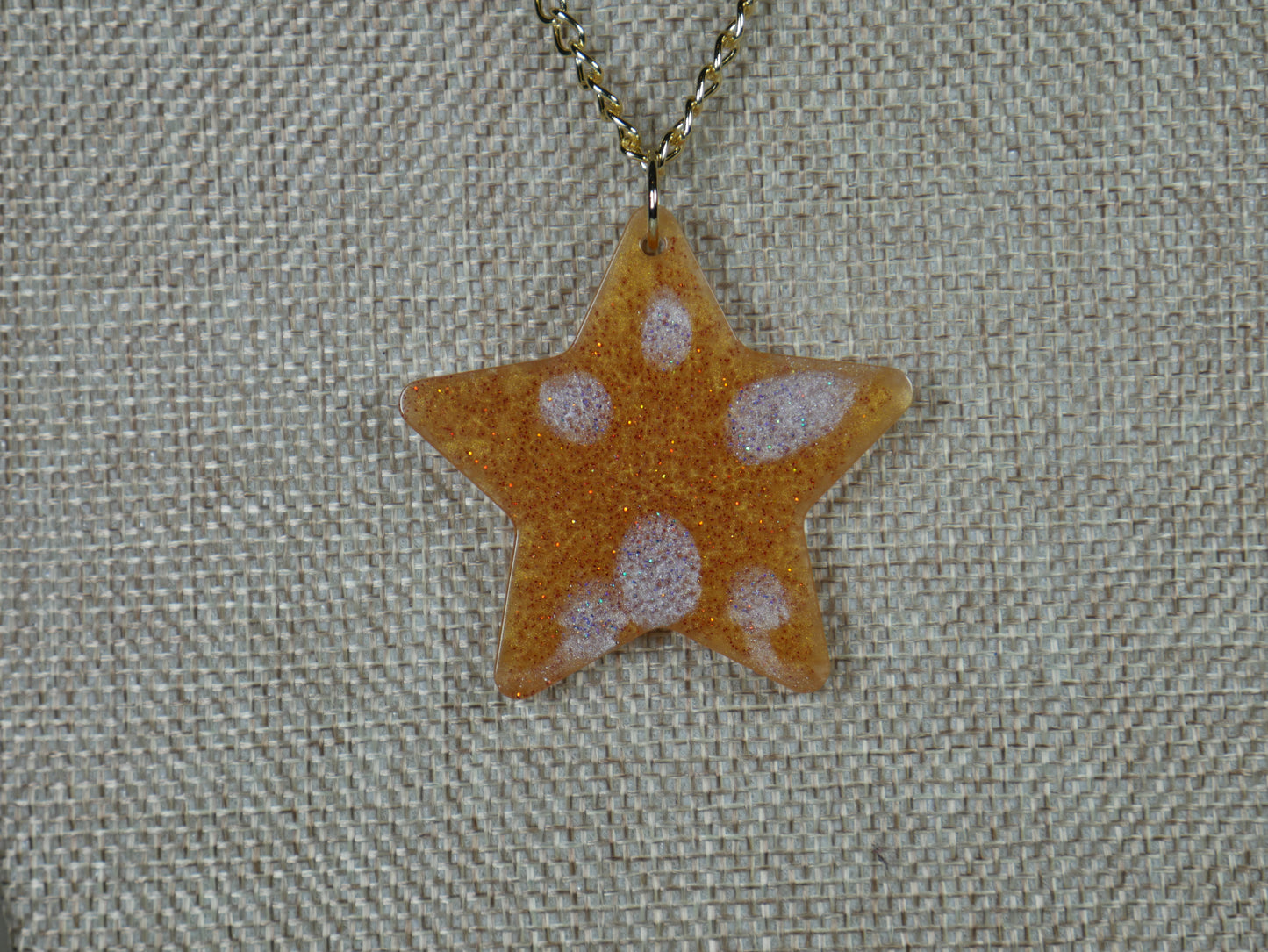 Resin Gold and Silver Star Pendant Necklace